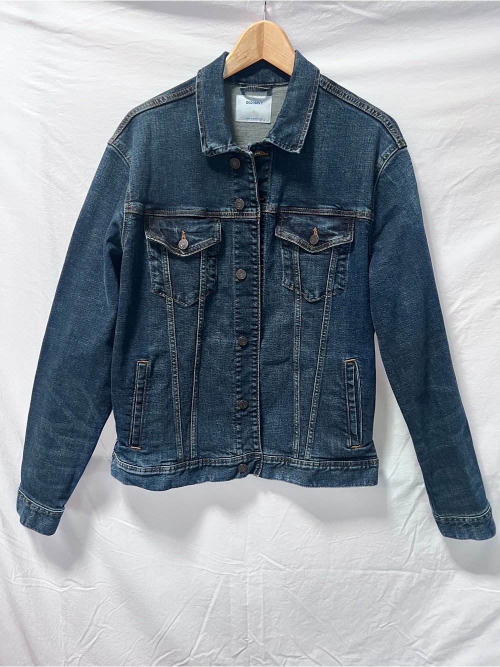 Classic Dark Blue Denim Jacket - Women